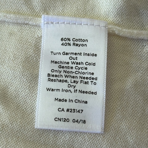 Talbots Woman Cream Floral 3/4 Sleeve Sweater Size 3X NEW - Picture 7 of 7